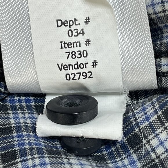 Eddie Bauer Shirt Mens Sz XL Blue Plaid Classic Fit Heavyweight Cotton Blend - Picture 8 of 8